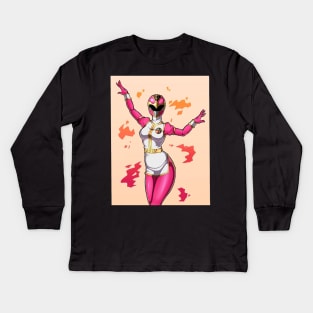 pink ranger Kids Long Sleeve T-Shirt